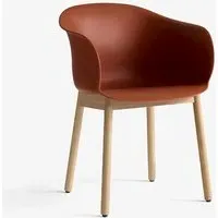Dining Chair with Wooden Legs - Brown, Oak