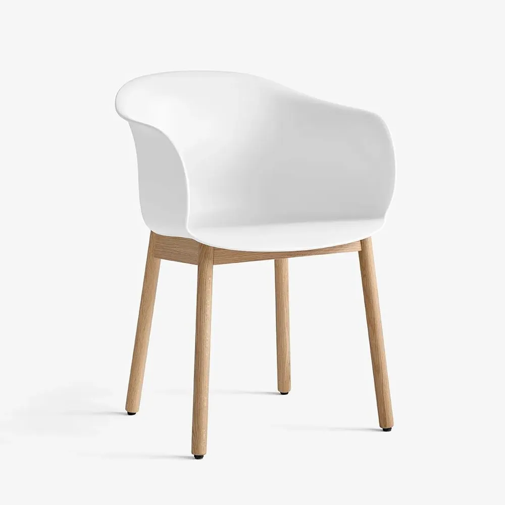 Dining Chair with Wooden Legs - White