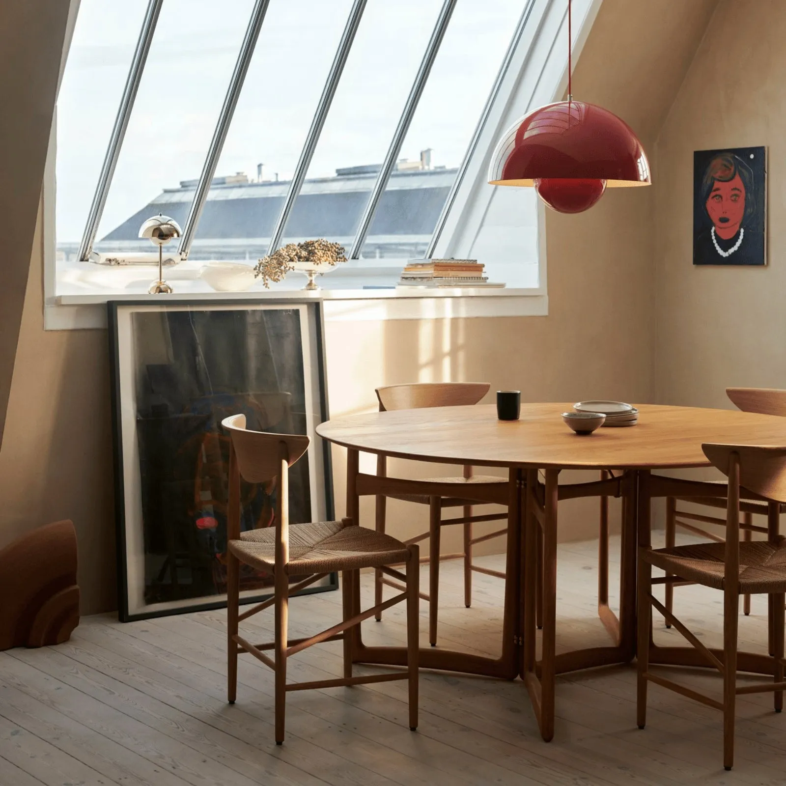 Flowerpot Pendant Light - Grey Beige, Metal