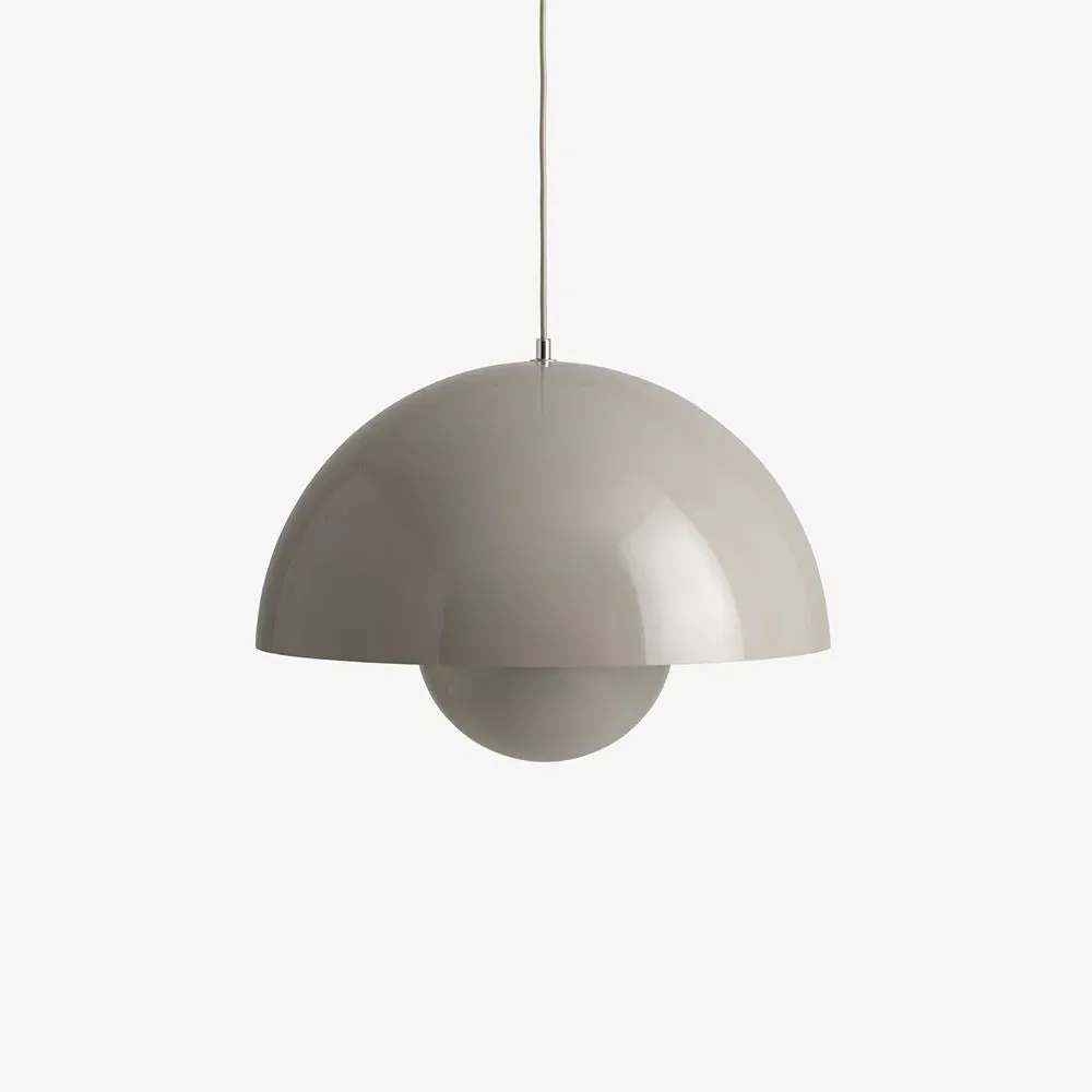 Flowerpot Pendant Light - Grey Beige, Metal