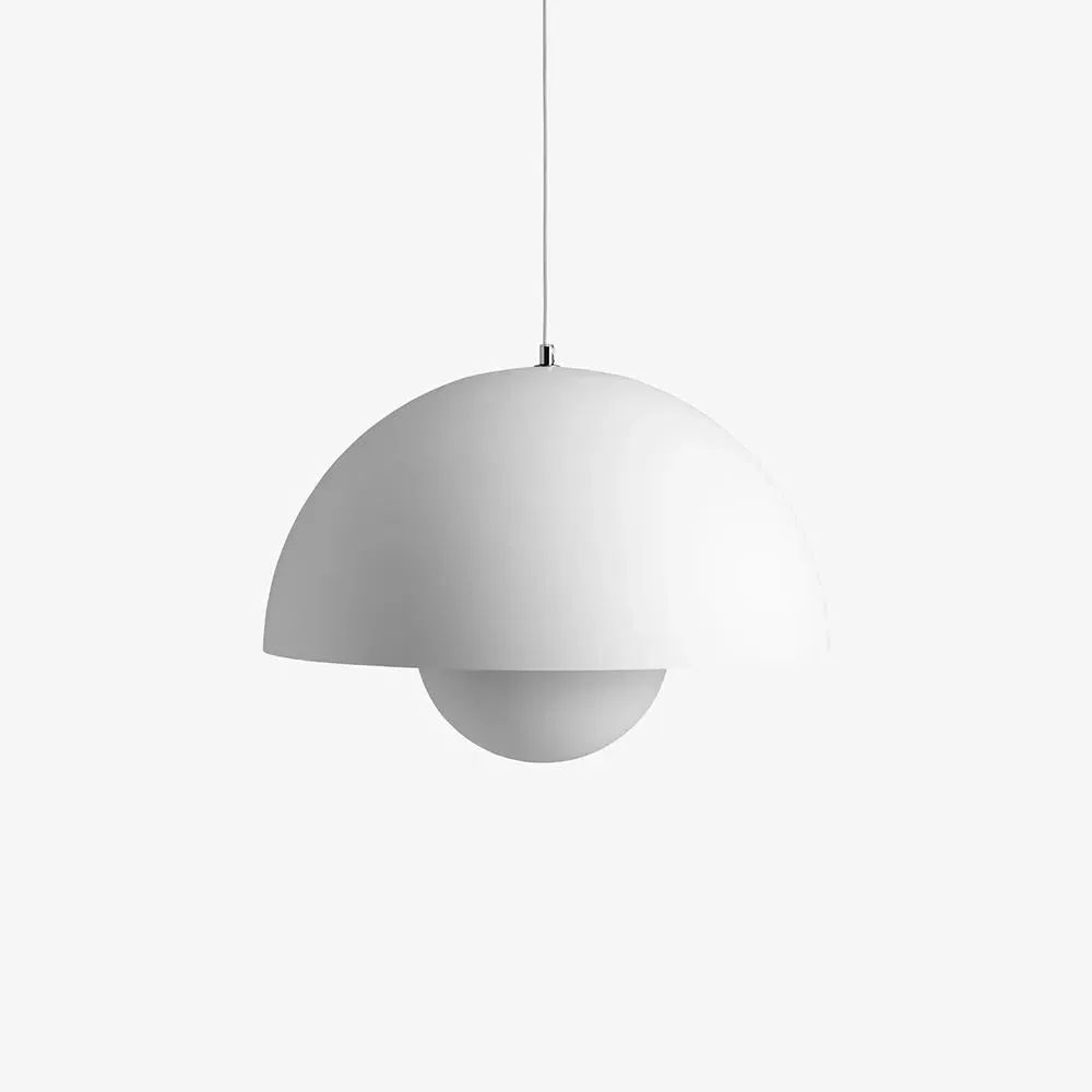 Flowerpot Pendant Light - White, Metal