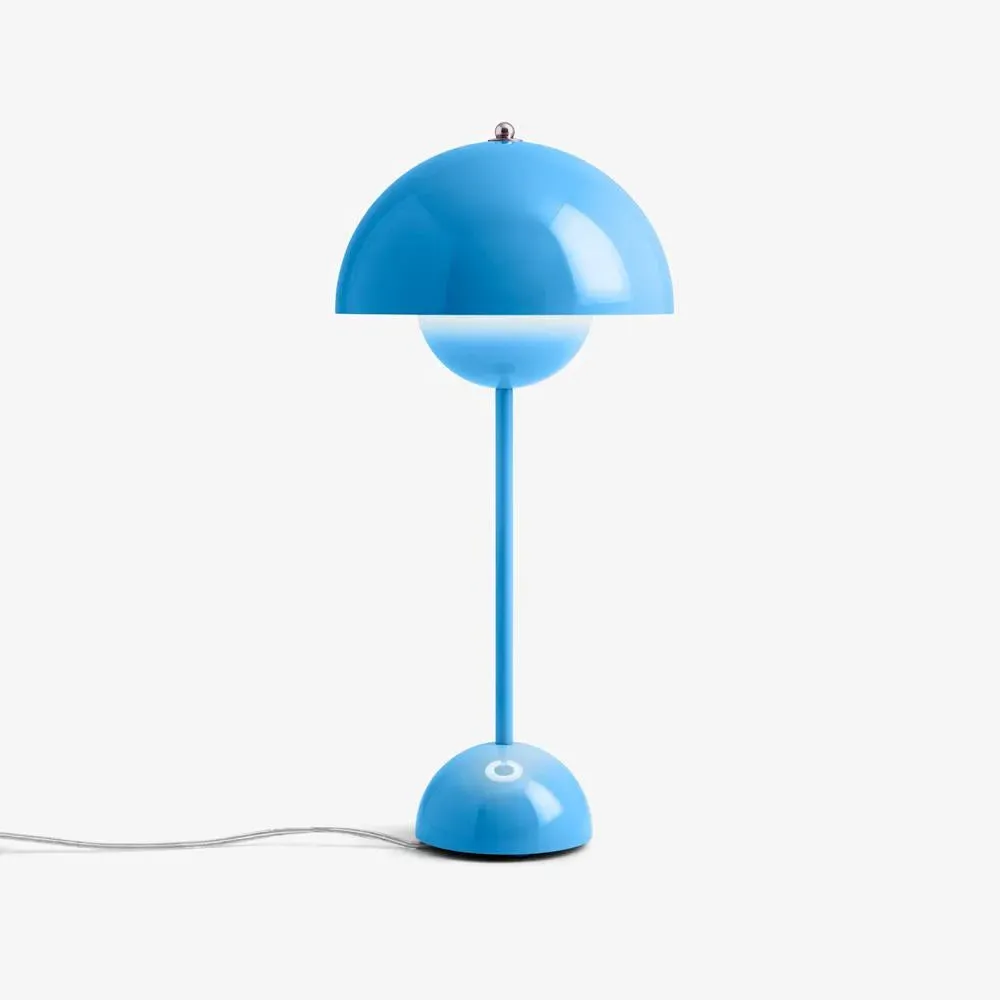 Flowerpot Table Lamp with Diffuser - Blue, Metal
