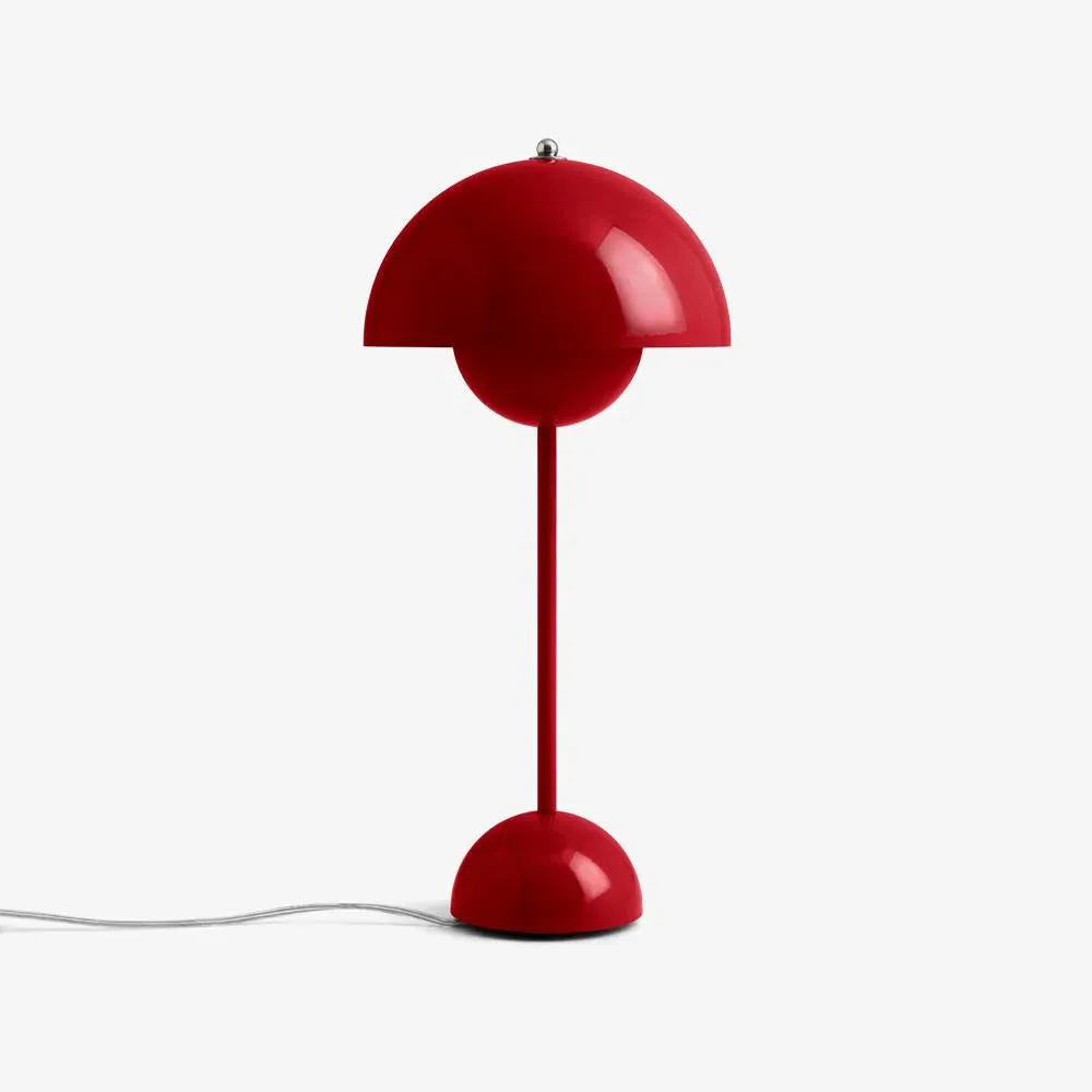 Flowerpot Table Lamp with Diffuser - Red, Metal