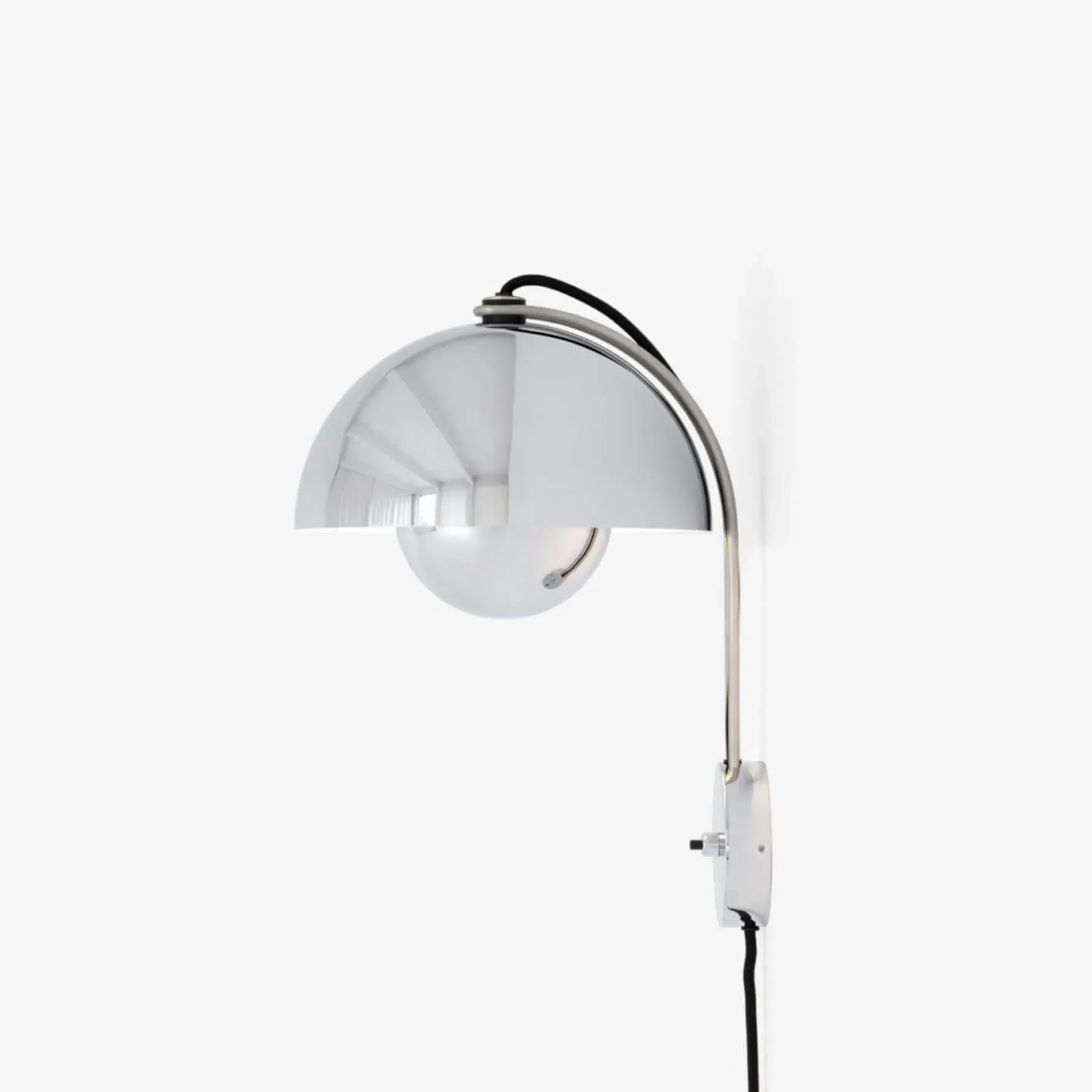 Flowerpot Wall Lamp - Chrome, Metal