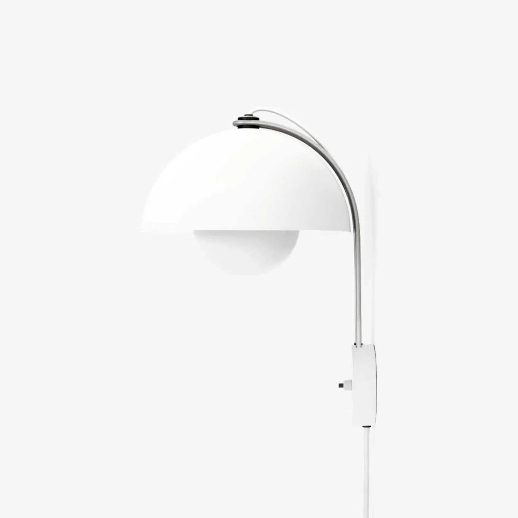 Flowerpot Wall Lamp - White, Metal