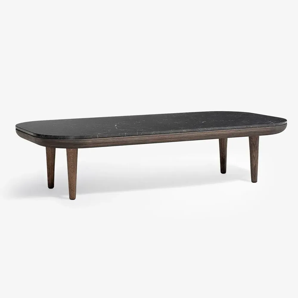 Fly Rectangular Lounge Table - Smoked Oak, Nero Marquina Marble