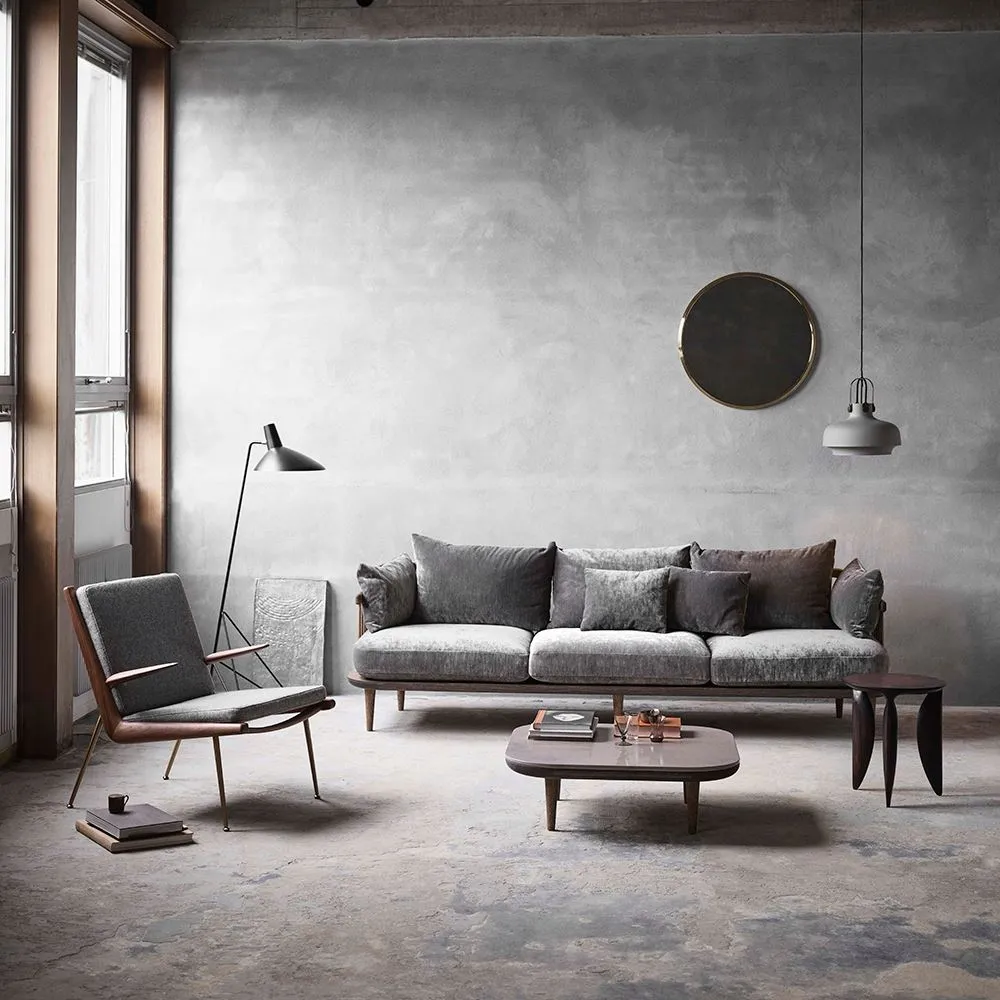 Fly Square Lounge Table - Smoked Oak, Nero Marquina Marble