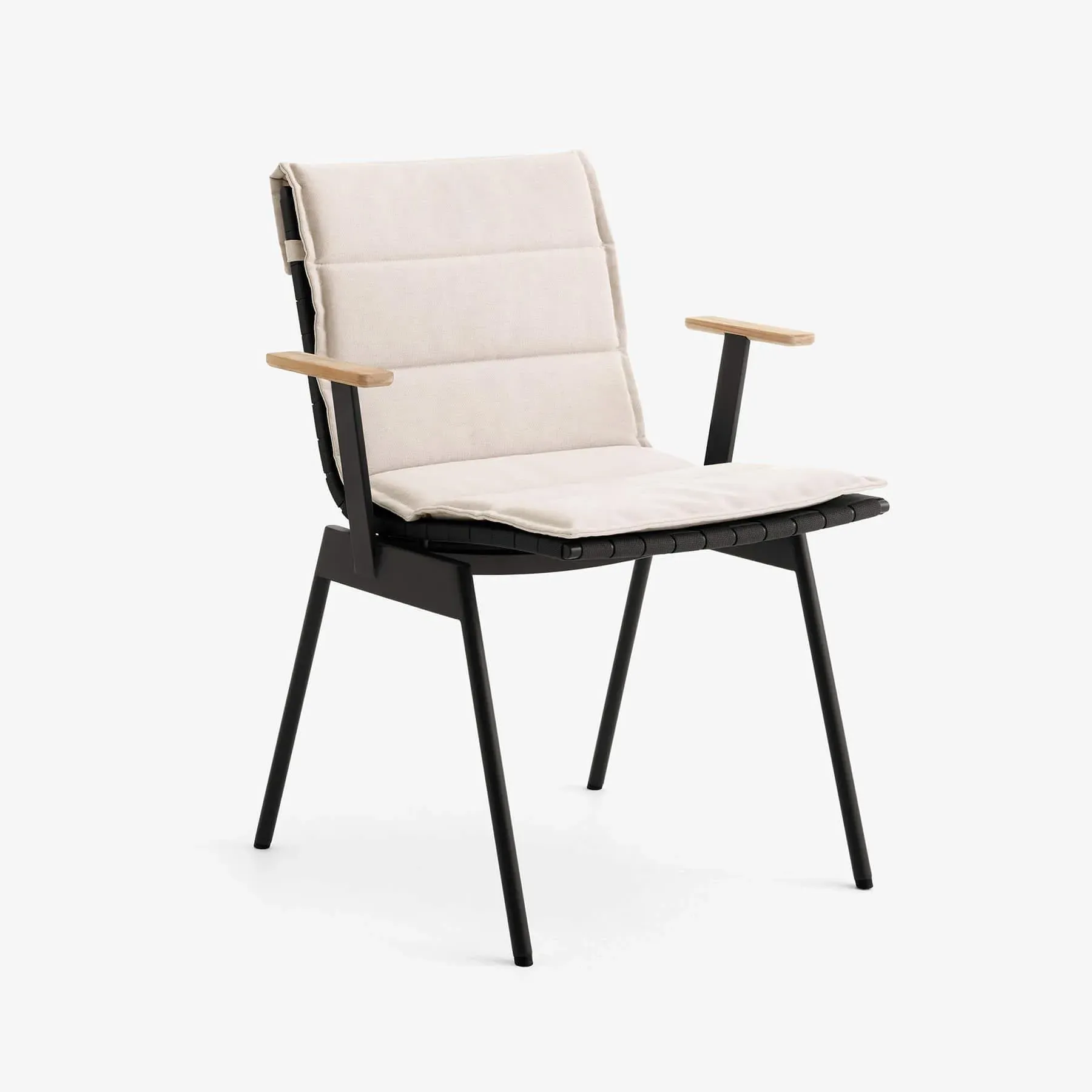 Garden Chair with Armrests - Warm Black