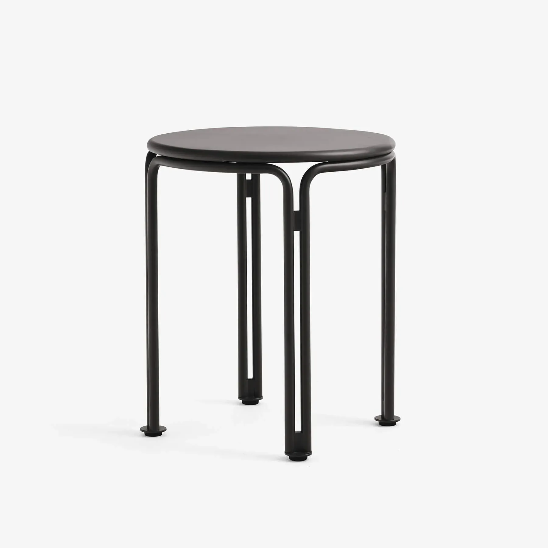 Garden Table with Stool Function - Black, Steel