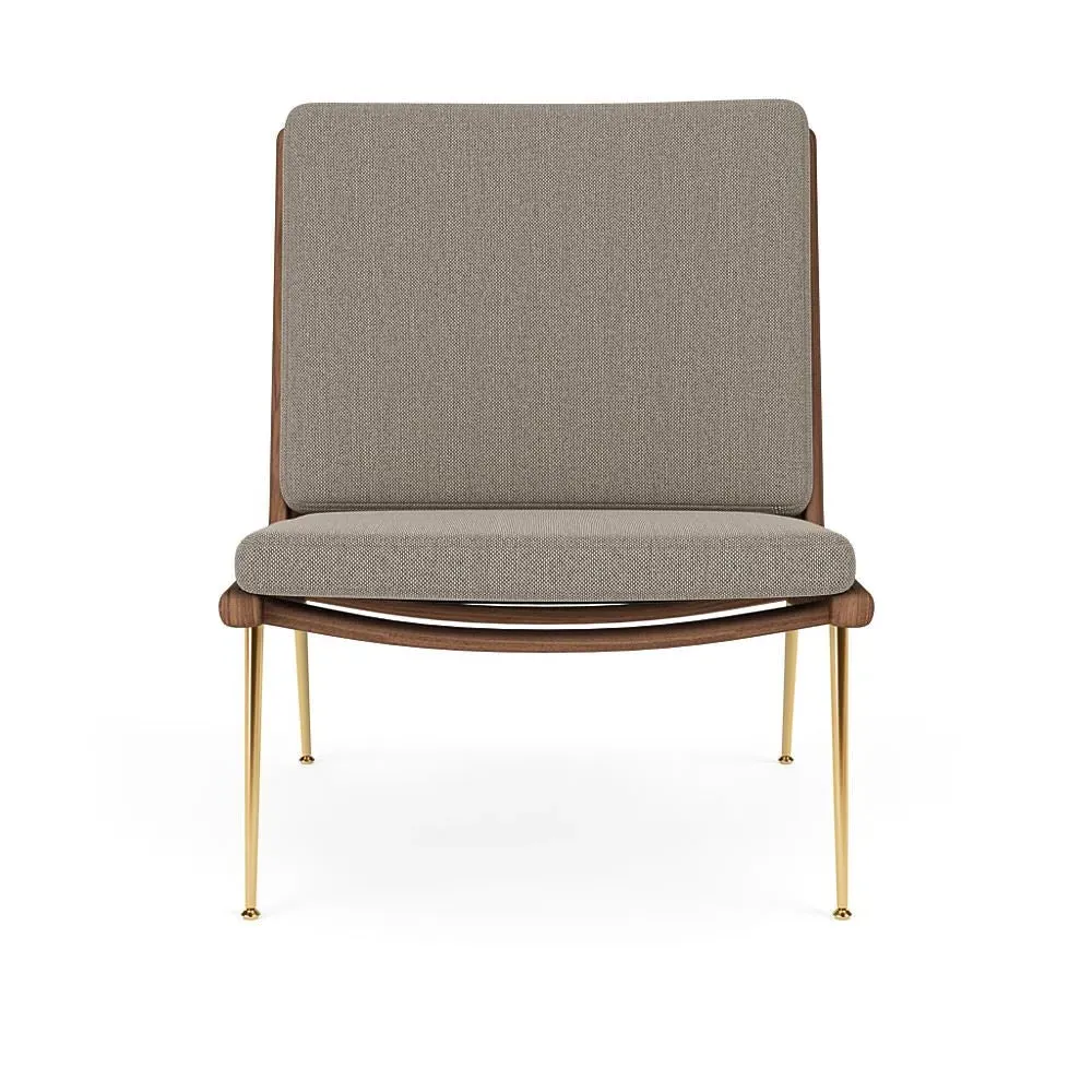 HM1 & HM2 Boomerang Lounge Chair - Re-Wool 128, Oiled Walnut