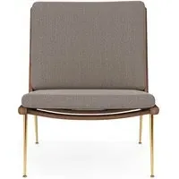 HM1 & HM2 Boomerang Lounge Chair - Re-Wool 158, Oiled Walnut