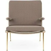 HM1 & HM2 Boomerang Lounge Chair - Re-Wool 628, Oiled Oak