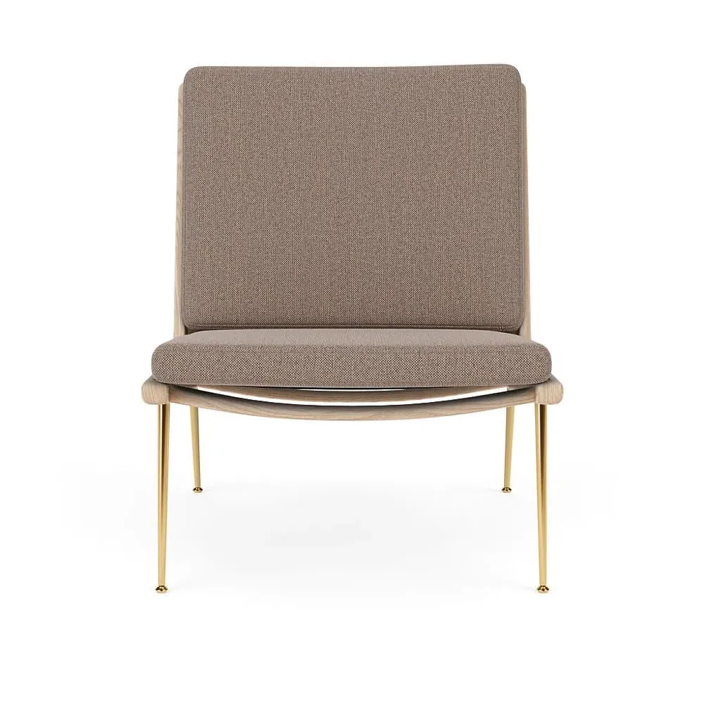 HM1 & HM2 Boomerang Lounge Chair - Re-Wool 628, Oiled Oak