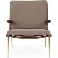 HM1 & HM2 Boomerang Lounge Chair - Re-Wool 628, Oiled Walnut