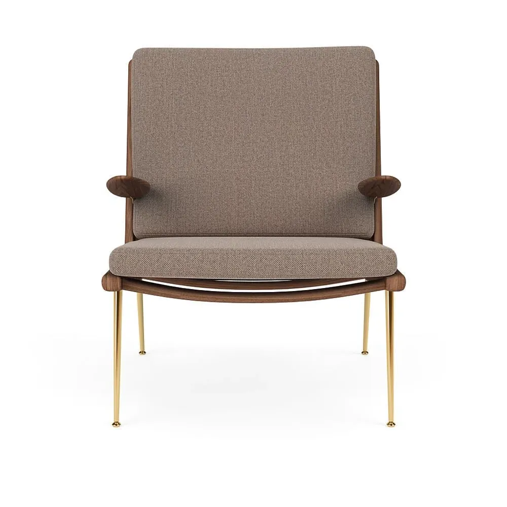 HM1 & HM2 Boomerang Lounge Chair - Re-Wool 628, Oiled Walnut