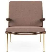 HM1 & HM2 Boomerang Lounge Chair - Re-Wool 648, Oiled Walnut