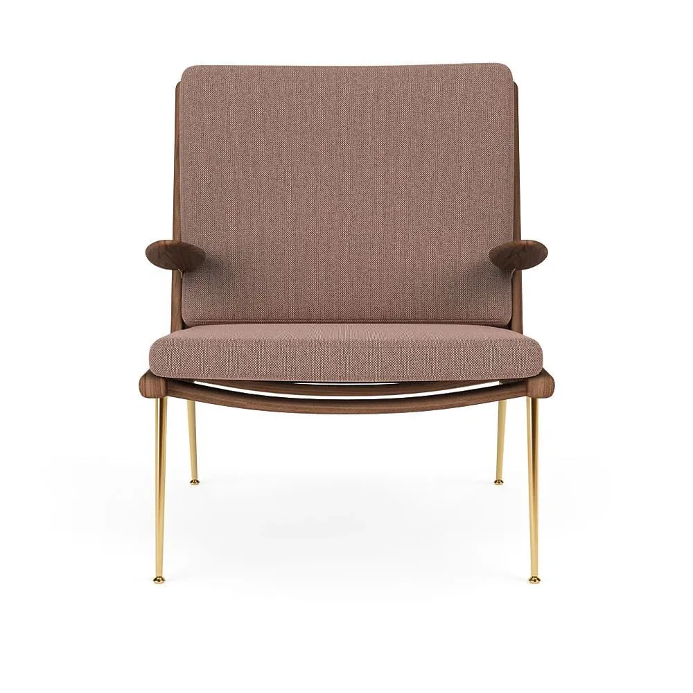 HM1 & HM2 Boomerang Lounge Chair - Re-Wool 648, Oiled Walnut