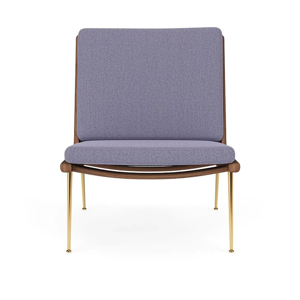 HM1 & HM2 Boomerang Lounge Chair - Re-Wool 658, Oiled Walnut