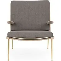 HM1 & HM2 Boomerang Lounge Chair with Armrests - Re-Wool 108, Oiled Oak