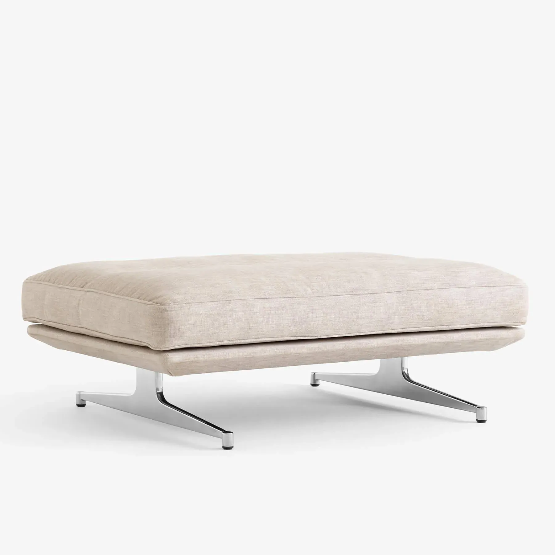 Inland Pouf with Aluminium Base - Clay, Fabric image