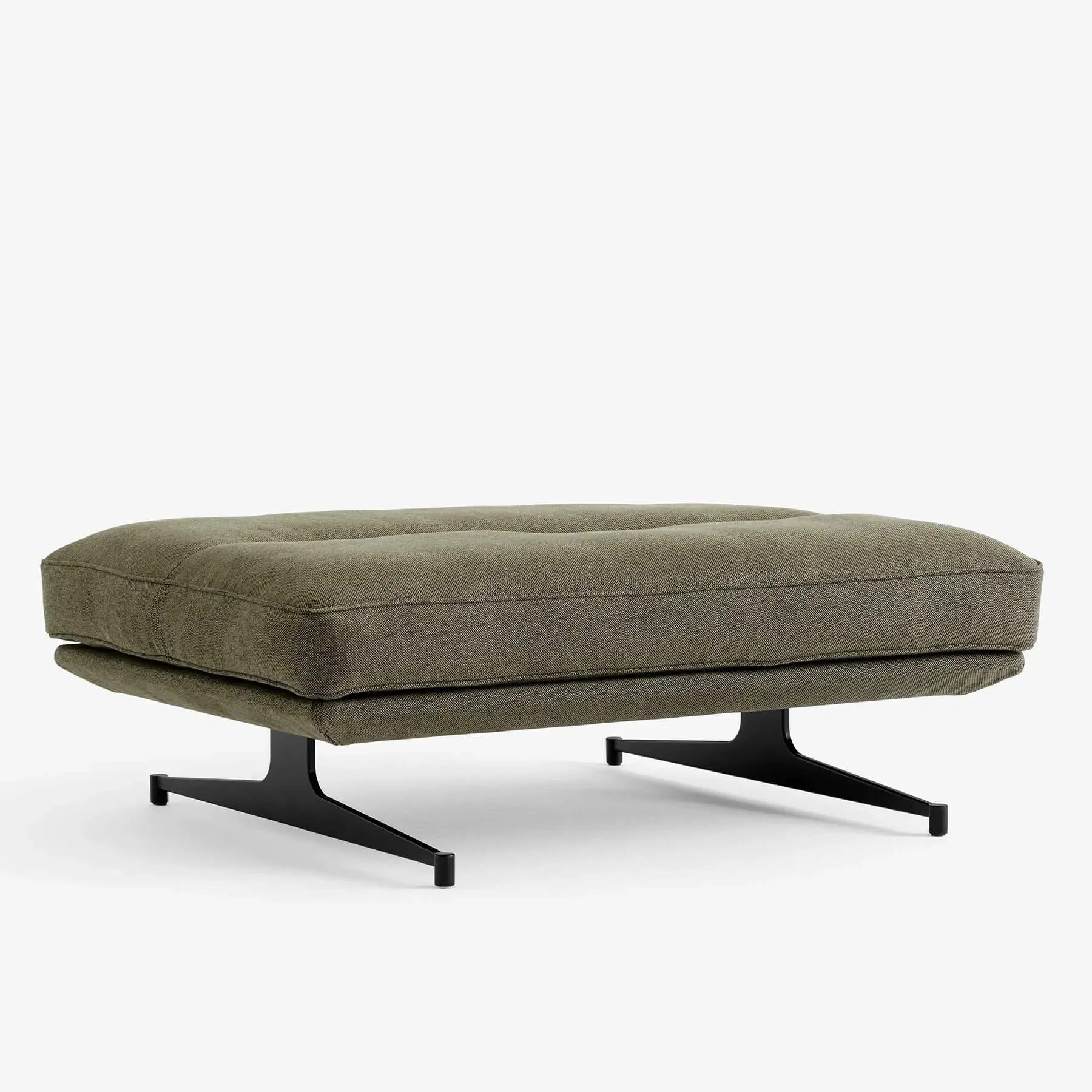 Inland Pouf with Steel Base - Clay, Fabric