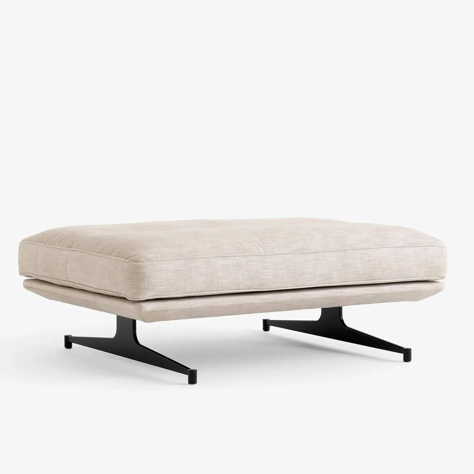 Inland Pouf with Steel Base - Clay, Fabric