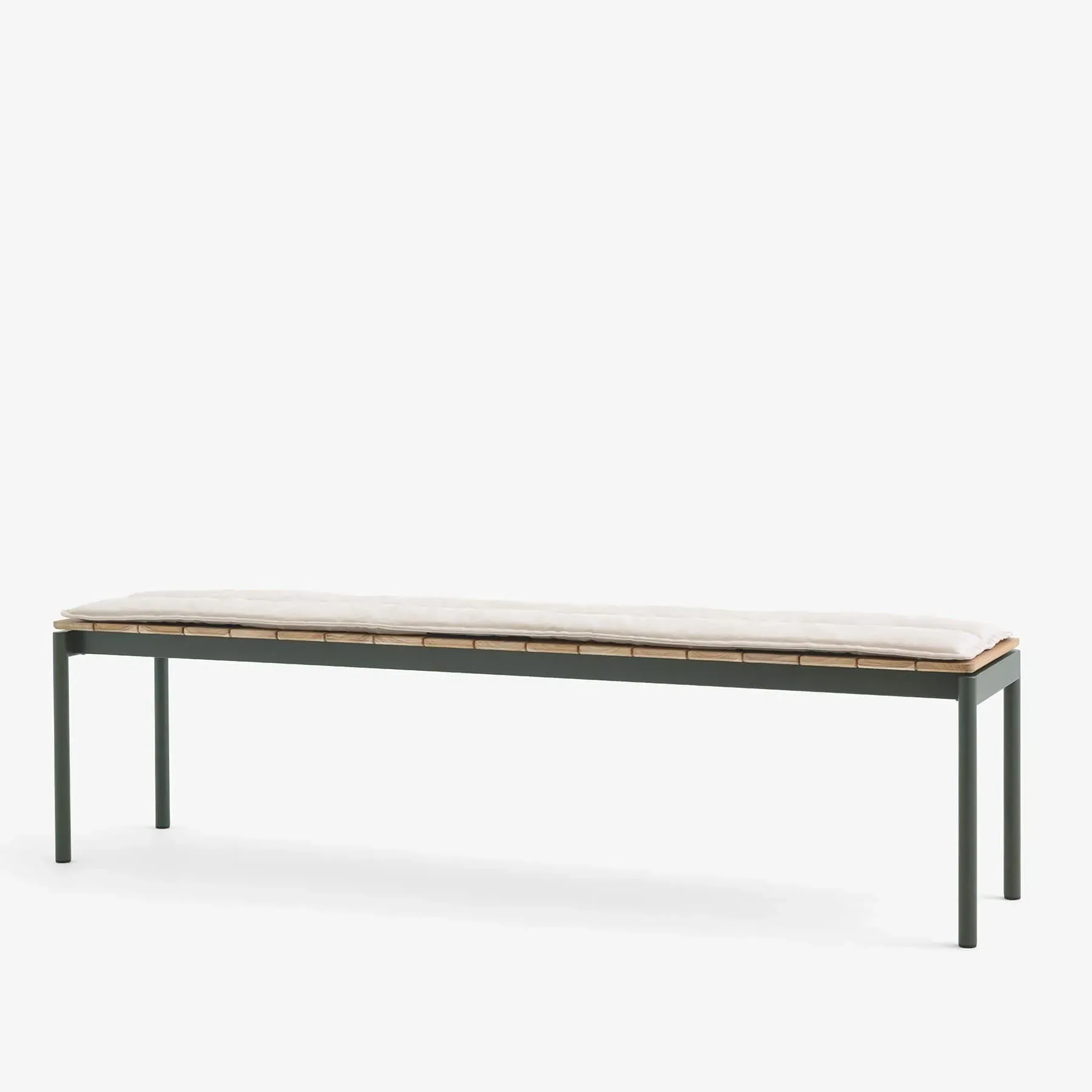 Large Garden Bench with Cushion - Bronze Green