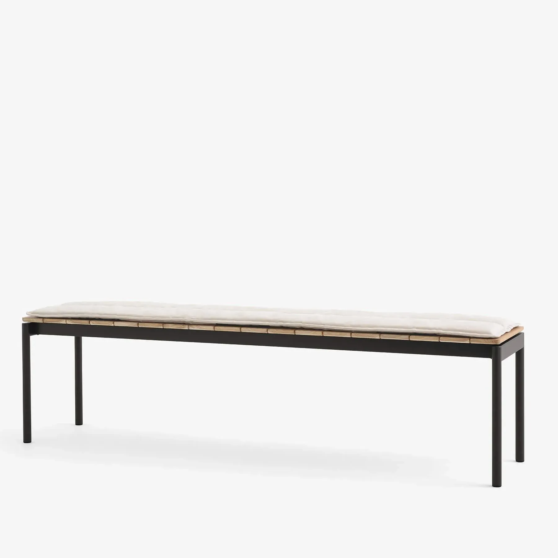 Large Garden Bench with Cushion - Warm Black