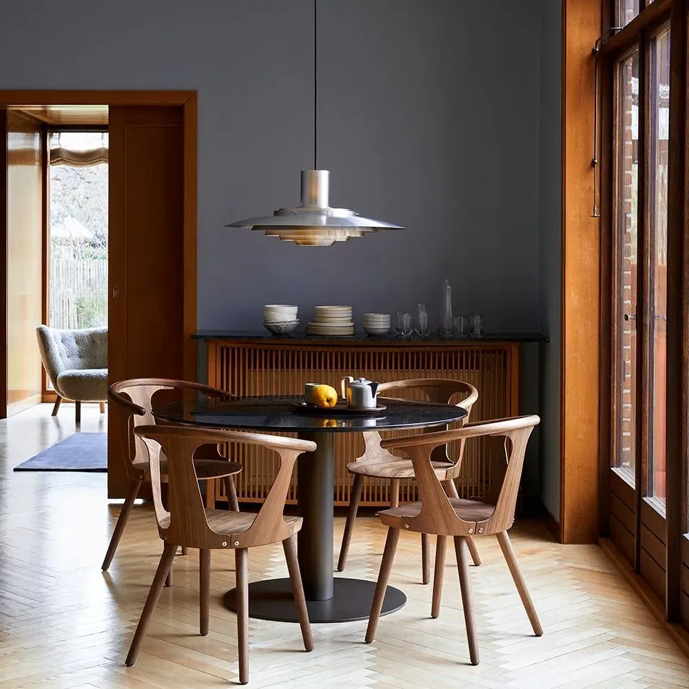 Large Pendant Light with Concentric Shades - Aluminium