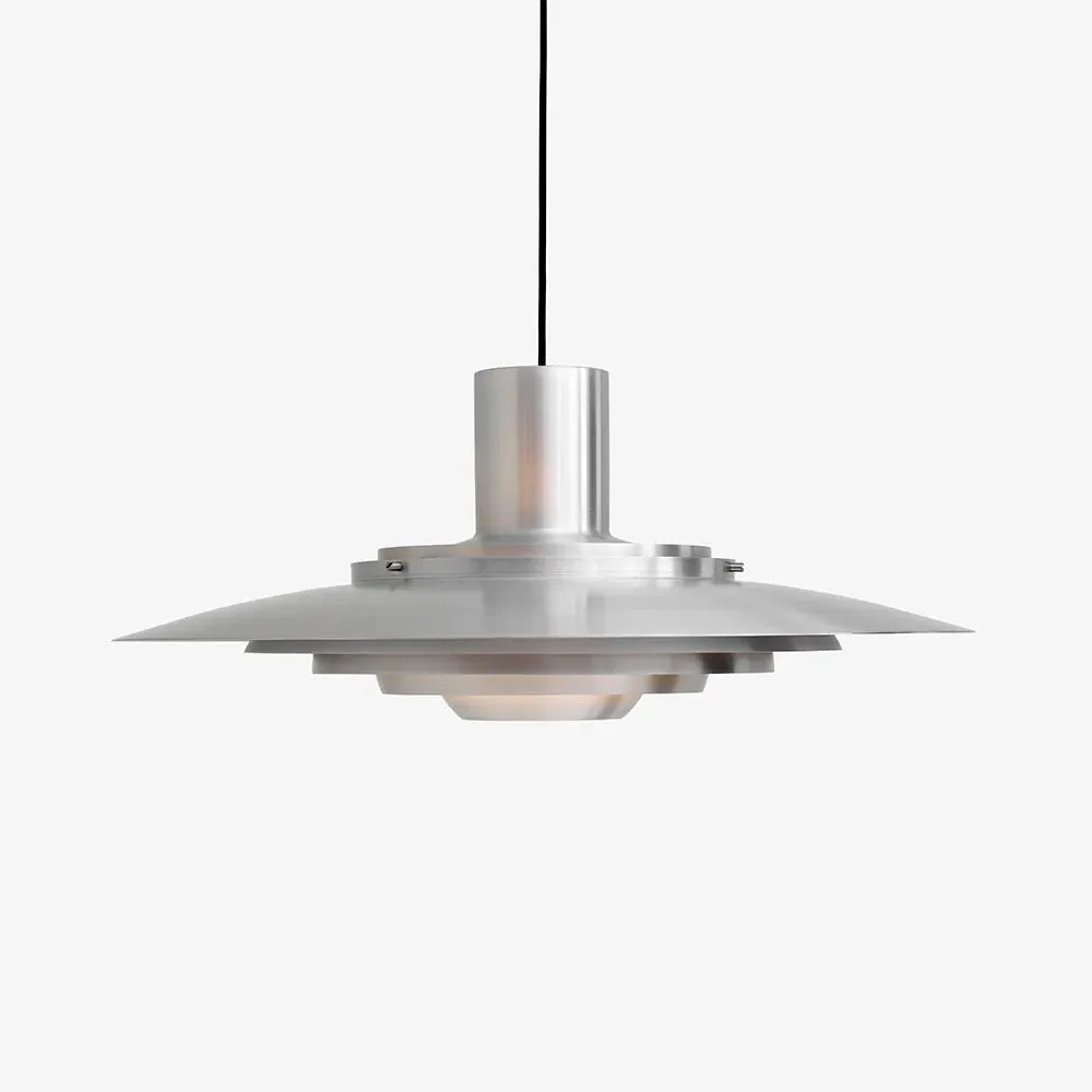 Large Pendant Light with Concentric Shades - Aluminium