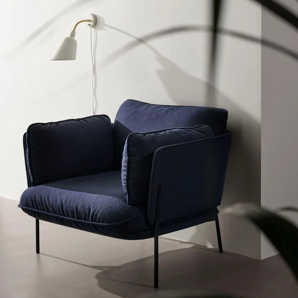 LN1 Cloud Lounge Chair - Re-Wool 108, Chrome