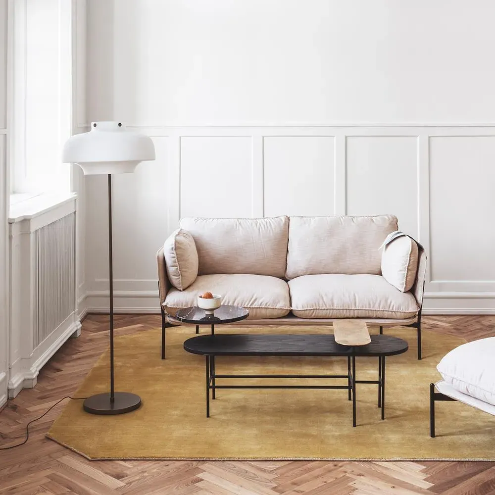 LN2 Cloud 2-Seater Sofa - Karakorum 001, Warm Black