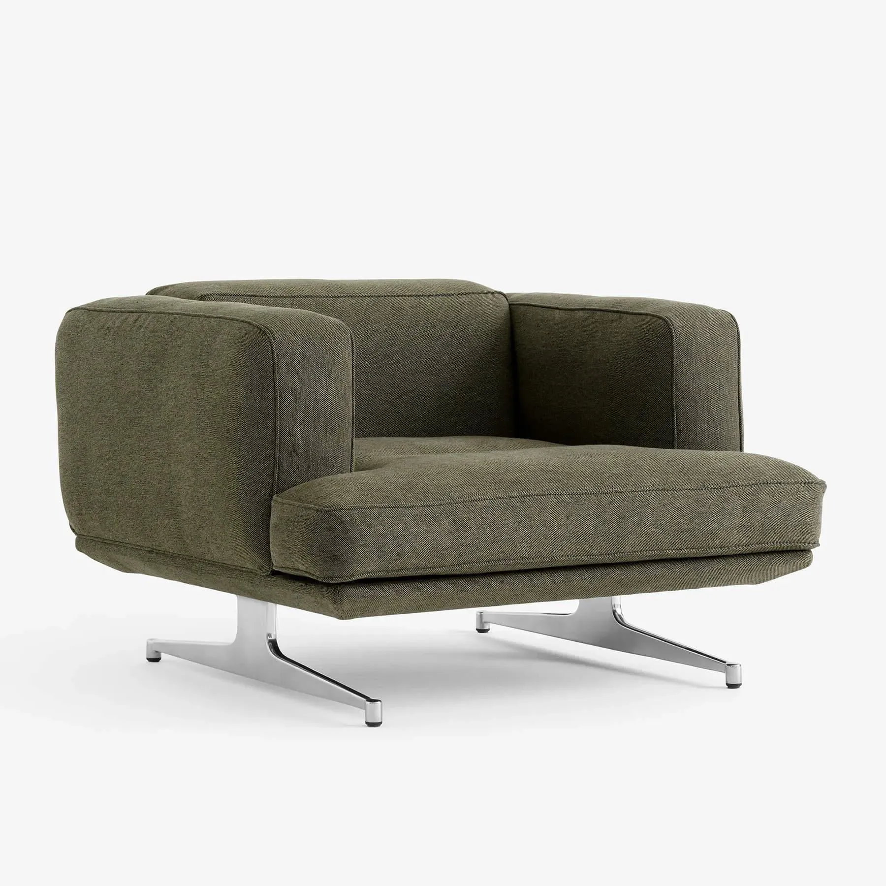 Lounge Chair with Aluminium Base - Clay