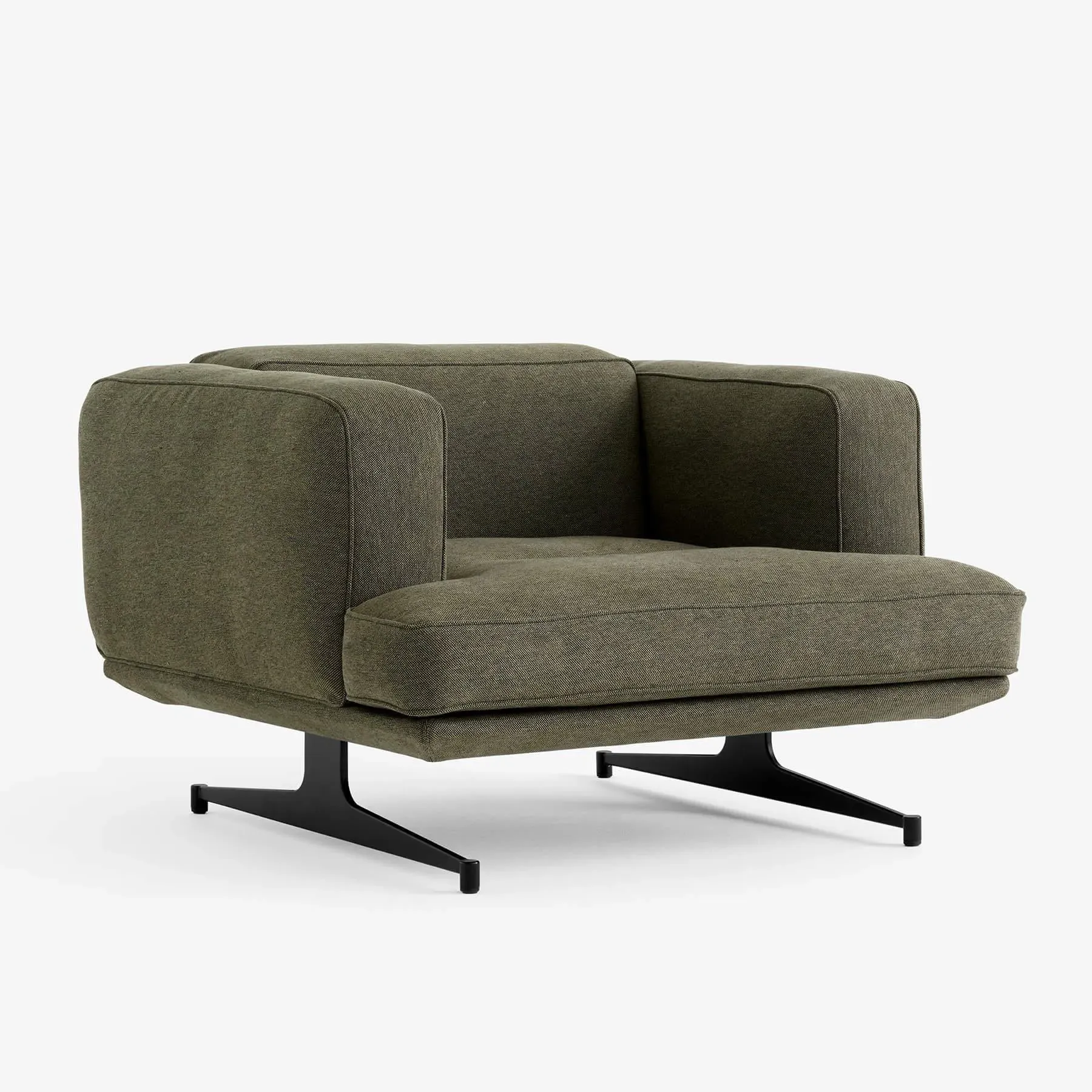 Lounge Chair with Steel Base - Clay, Upholstered