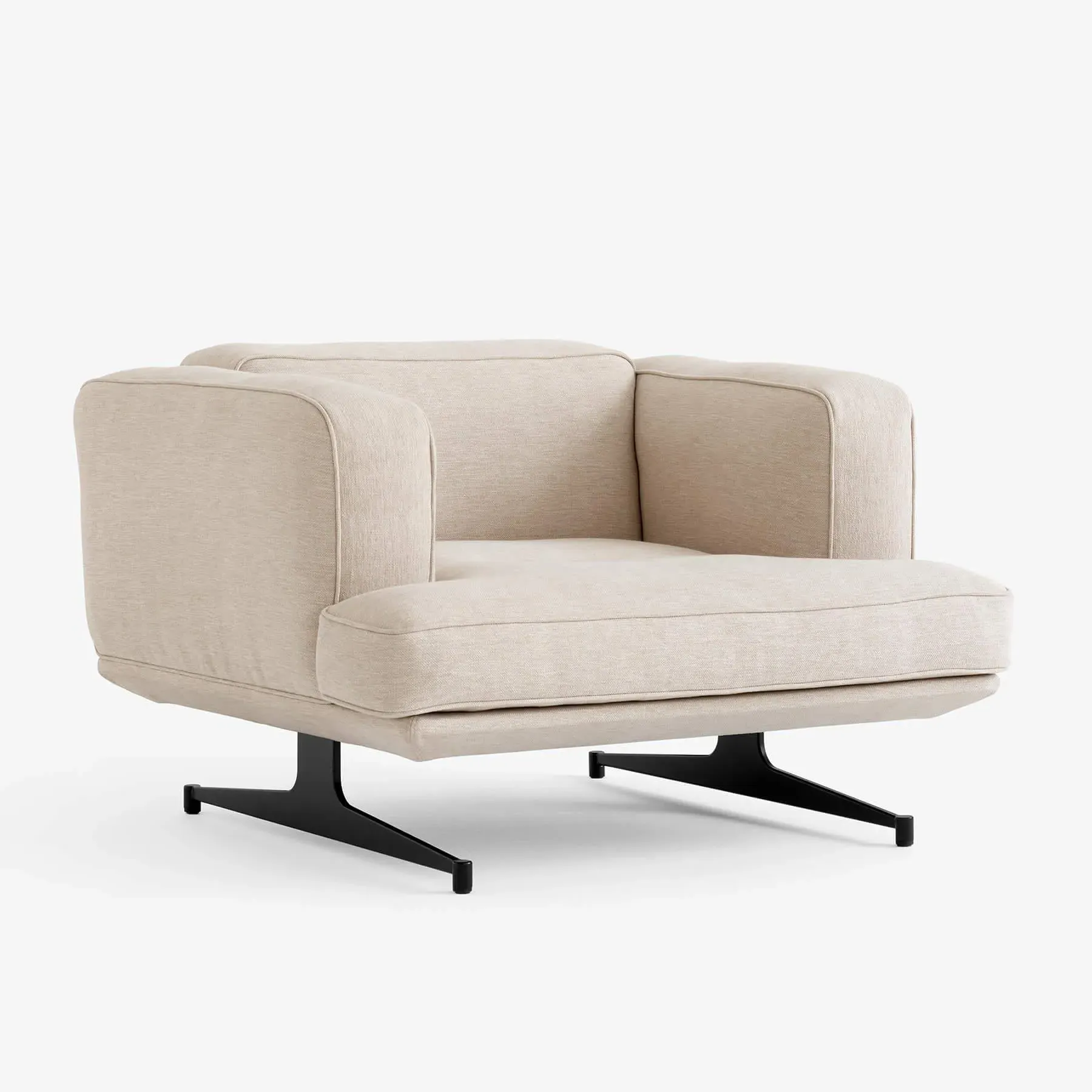 Lounge Chair with Steel Base - Clay, Upholstered