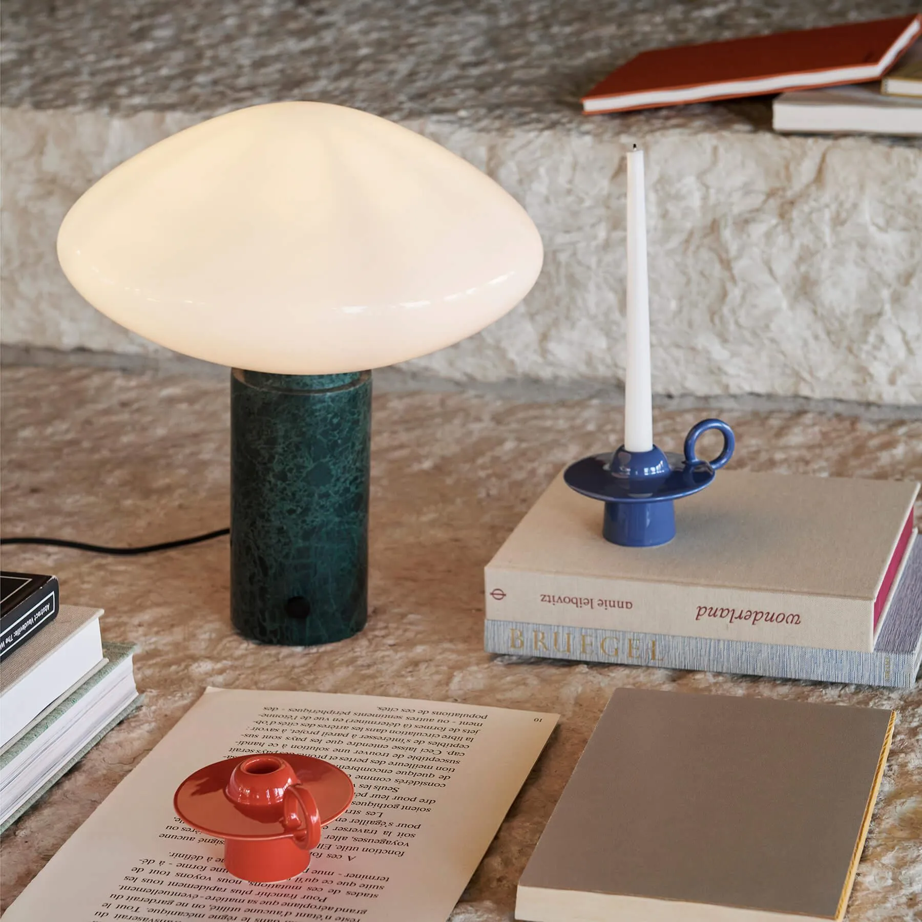Mist Table Lamp - Opal Glass, Marble