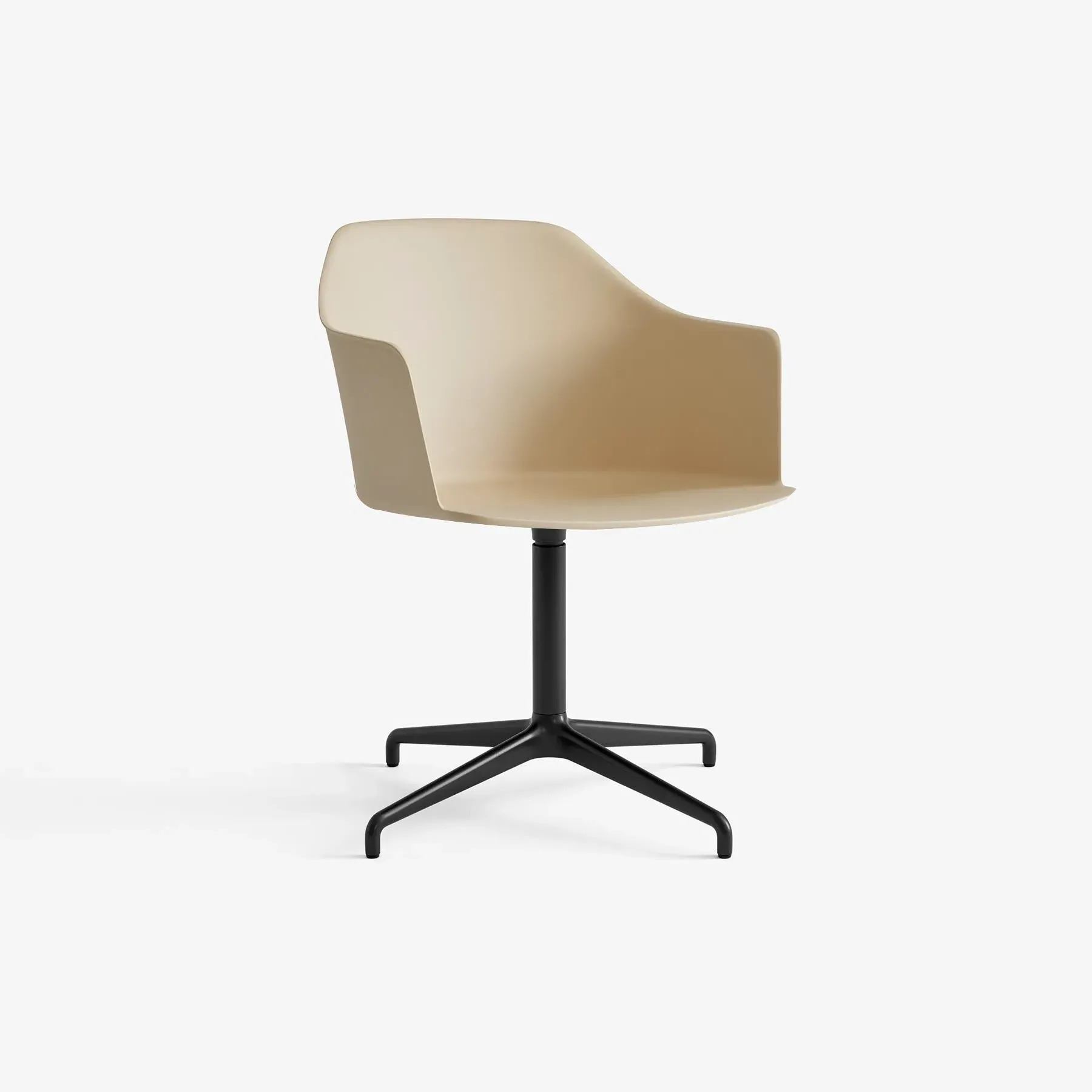 Office Chair with Back Support - Beige, Plastic image