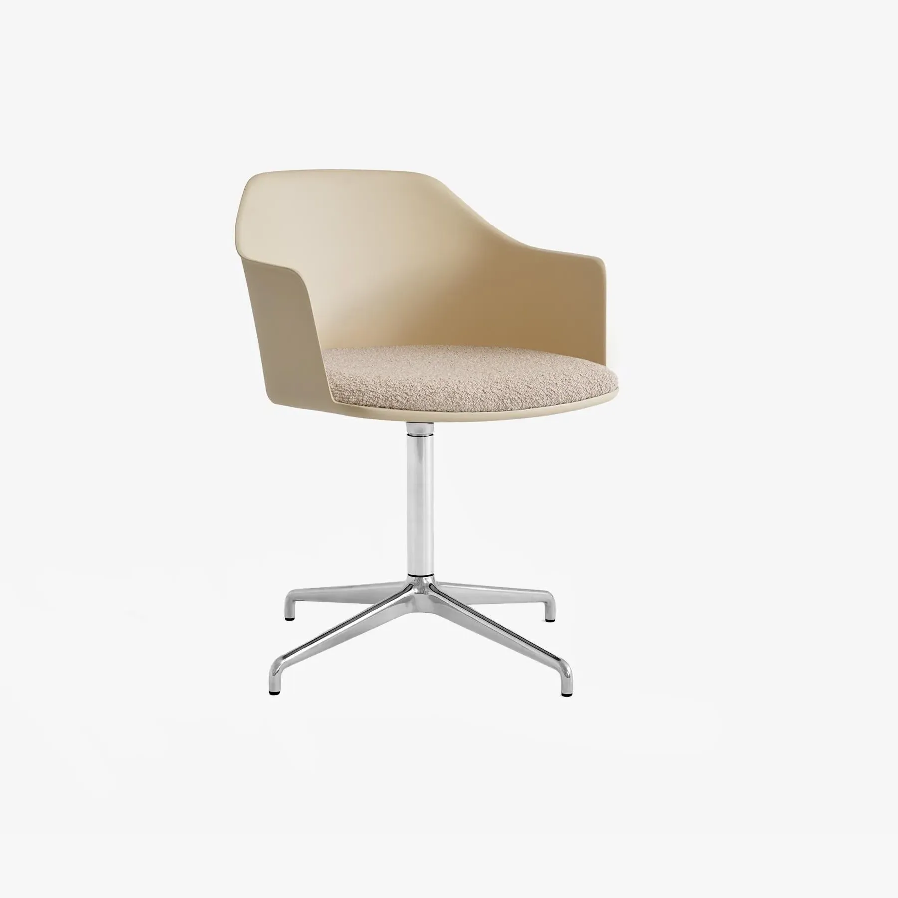 Office Chair with Cushion - Beige, Aluminium