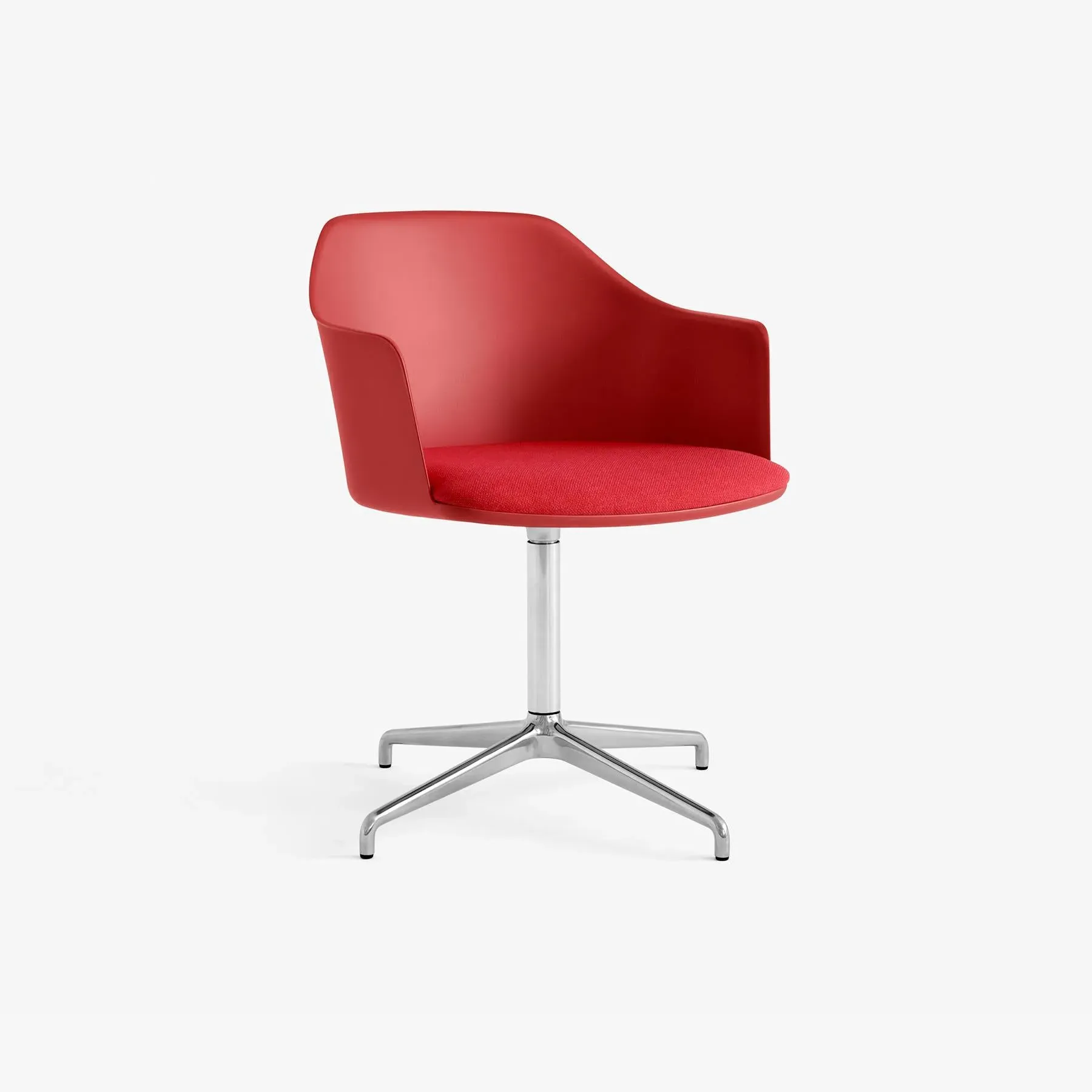 Office Chair with Cushion - White, Aluminium