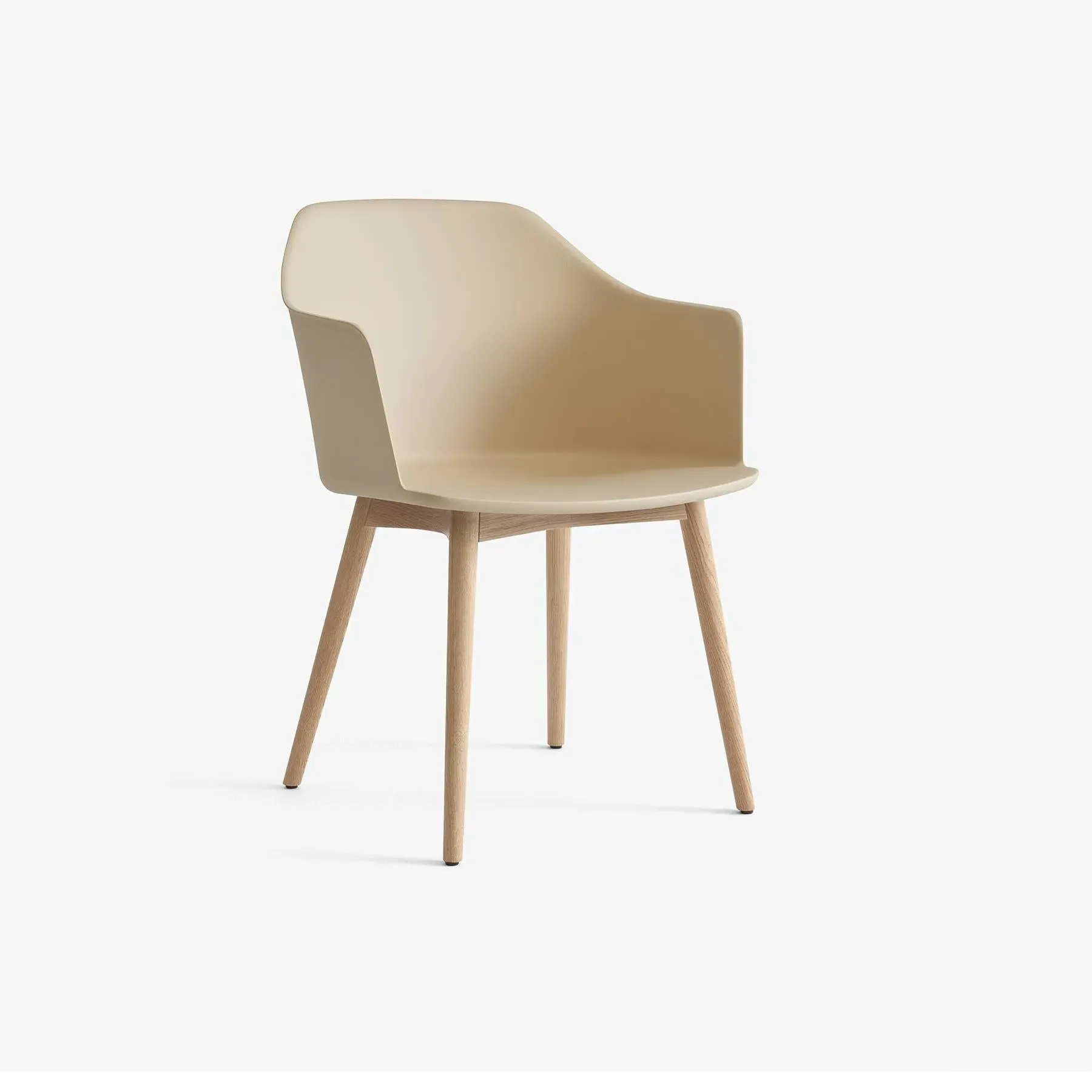 Office Chair with Wood Legs - Beige, Oak image