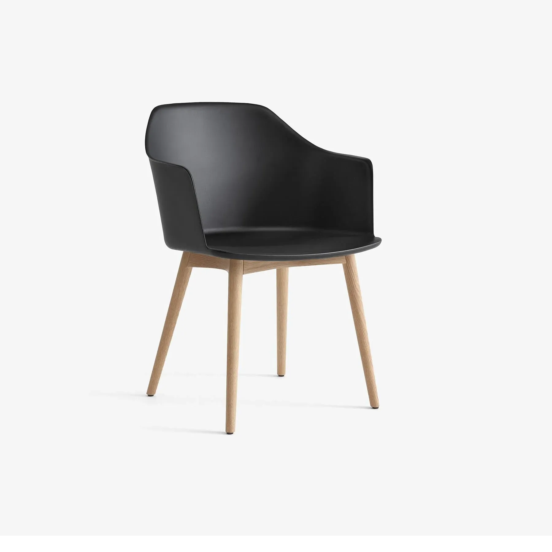 Office Chair with Wood Legs - Black, Oak image