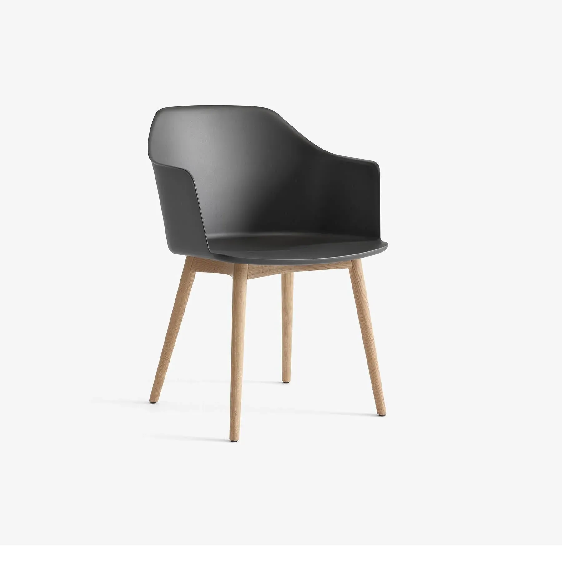 Office Chair with Wood Legs - Stone, Oak