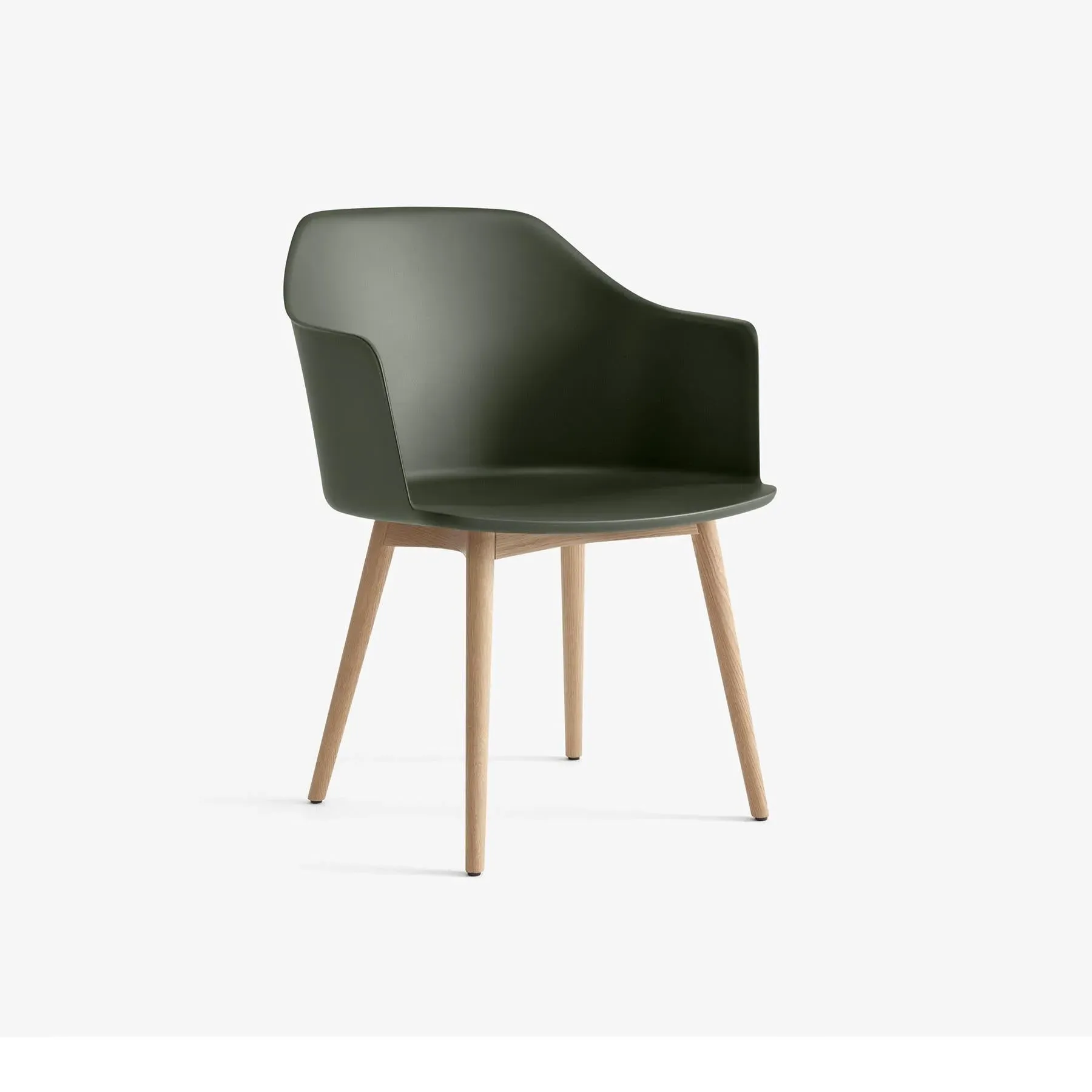 Office Chair with Wood Legs - White, Oak