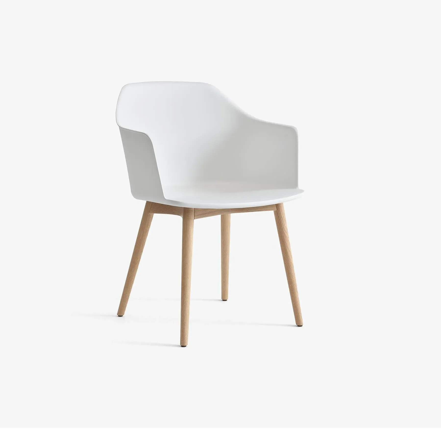 Office Chair with Wood Legs - White, Oak