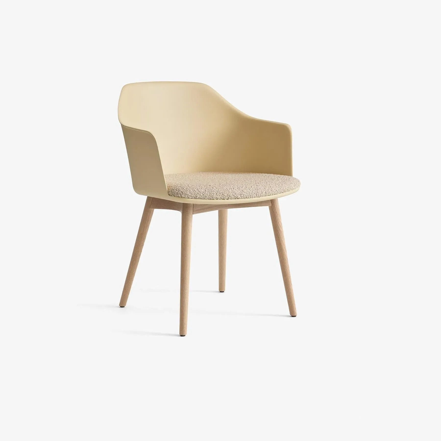 Office Chair with Wooden Legs - Beige, Oak