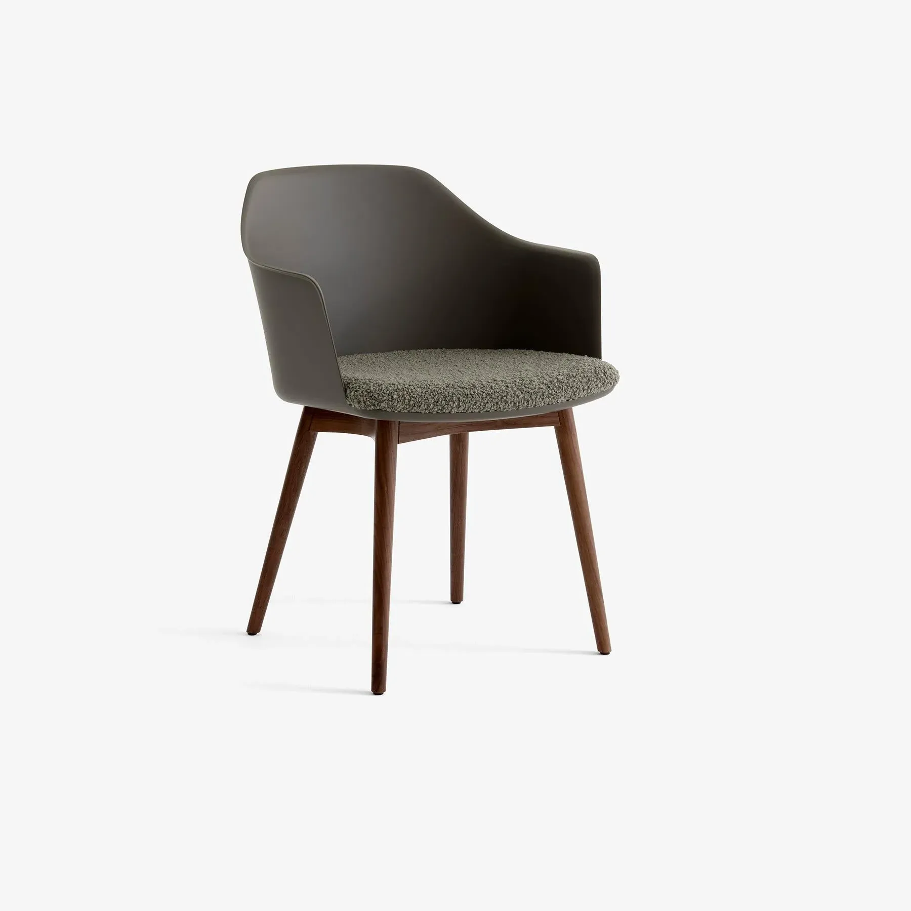 Office Chair with Wooden Legs - Green, Oak