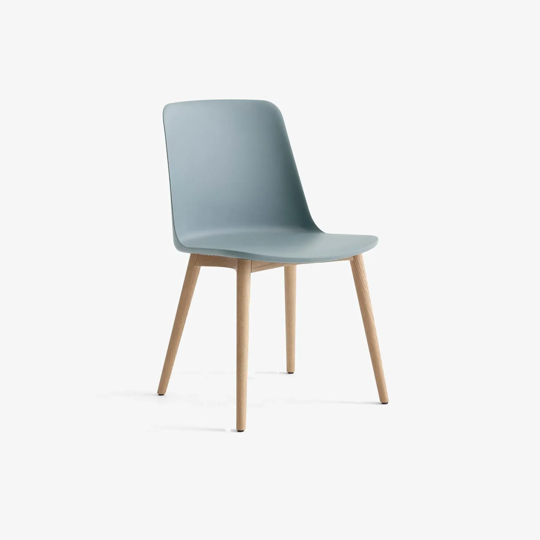 Office Chair with Wooden Legs - Light Blue, Oak