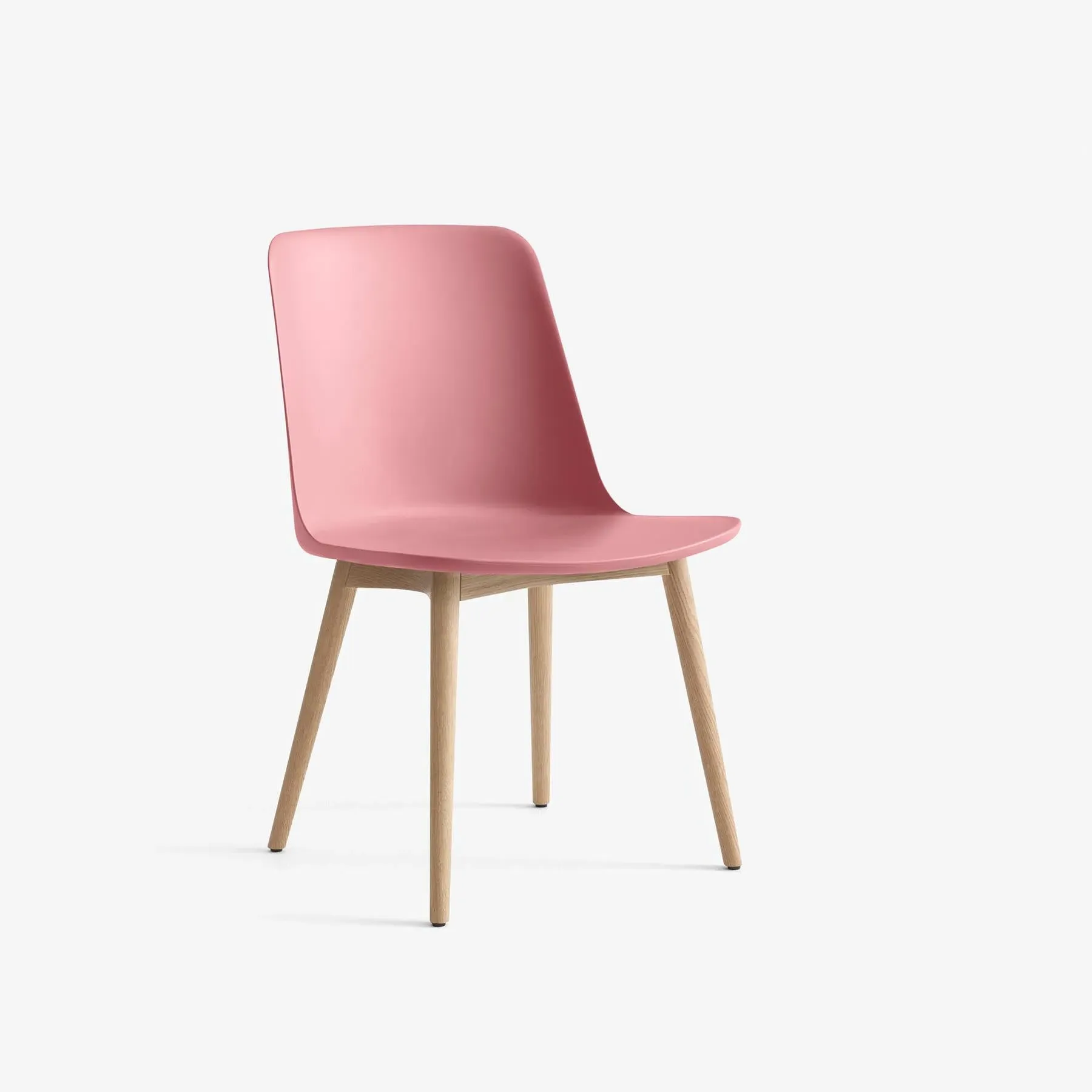 Office Chair with Wooden Legs - Pink, Oak