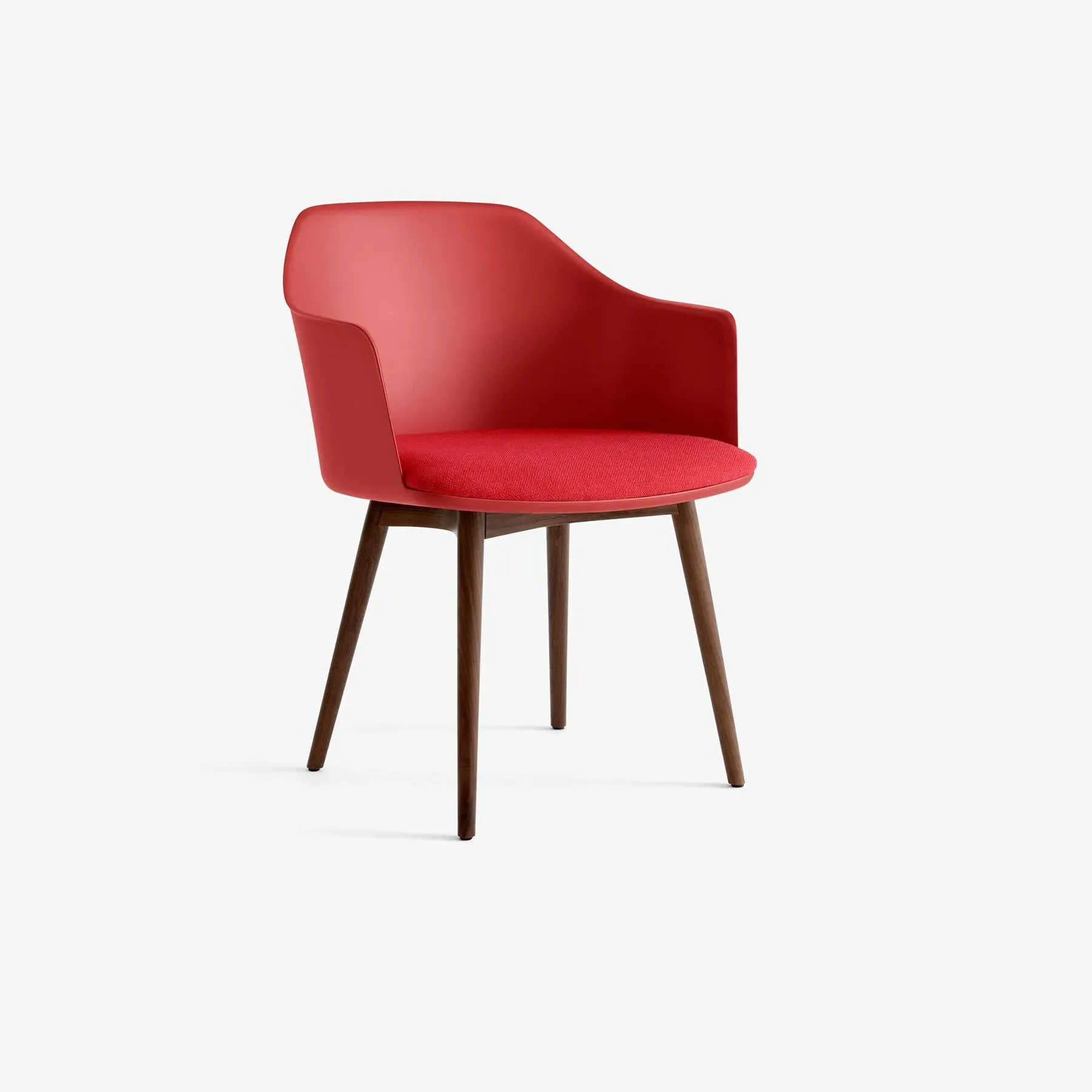 Office Chair with Wooden Legs - Pink, Walnut