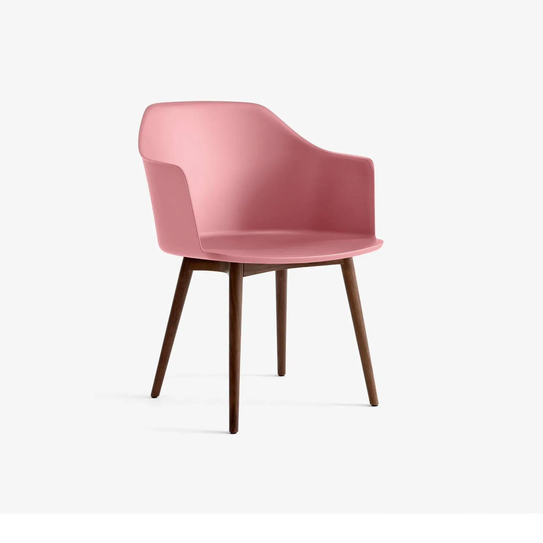 Office Chair with Wooden Legs - Pink, Walnut